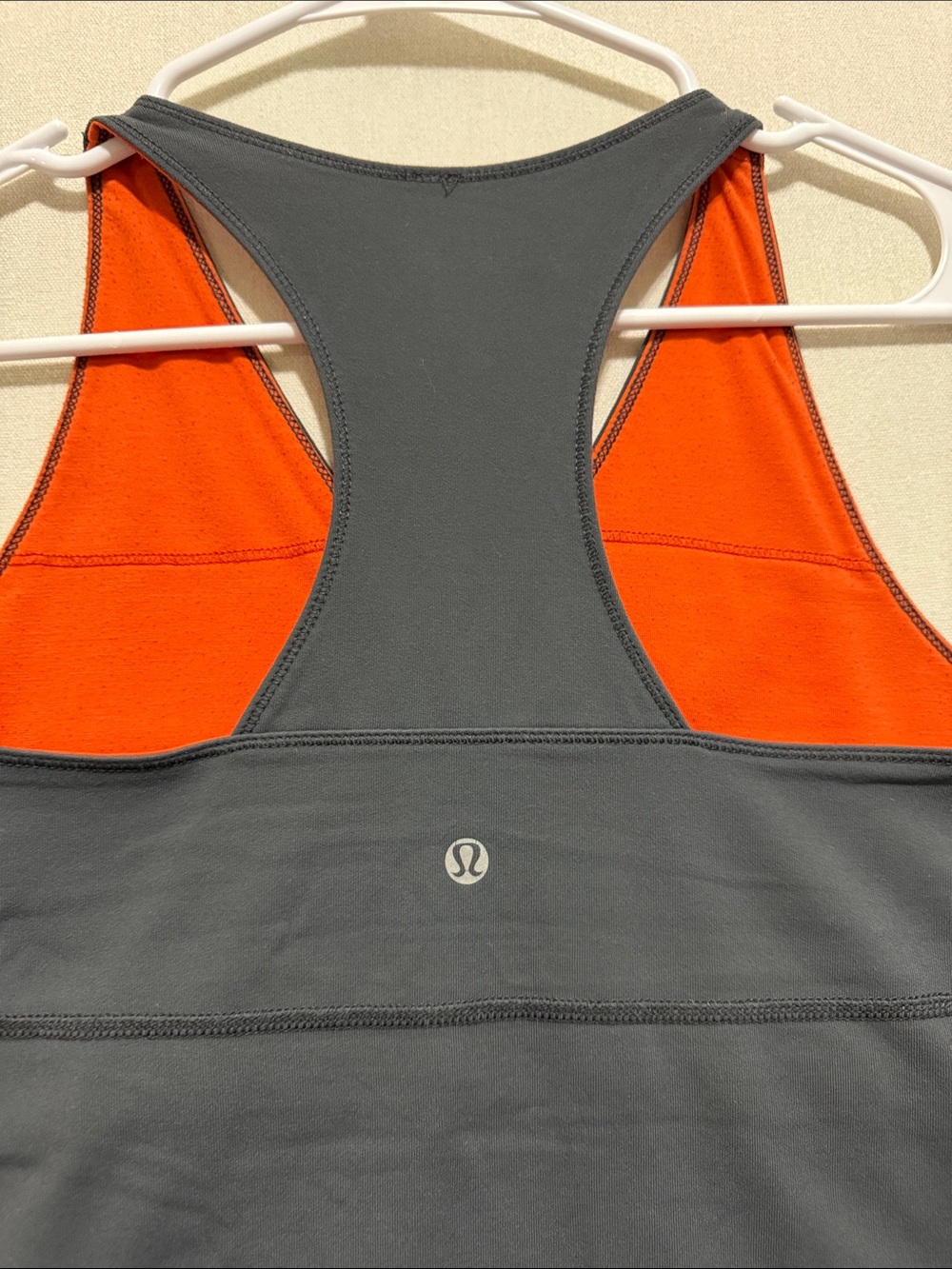lululemon athletica Charcoal Tank with Orange Back Panel - Picture 3 of 6